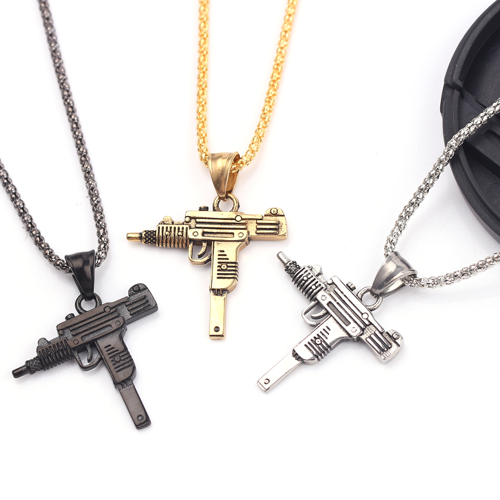 Men'S Accessories And Jewelry - Naszyjnik z zawieszką w kształcie pistoletu