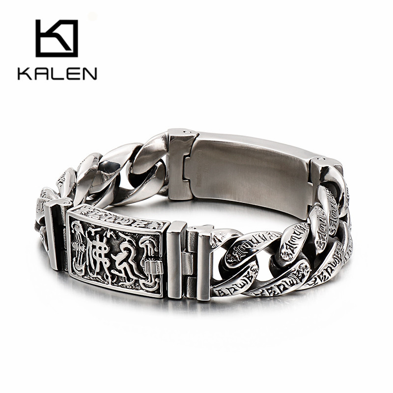 Men Accessories Bd - Kalen Punk Chain Skull Bangles Bransoletki