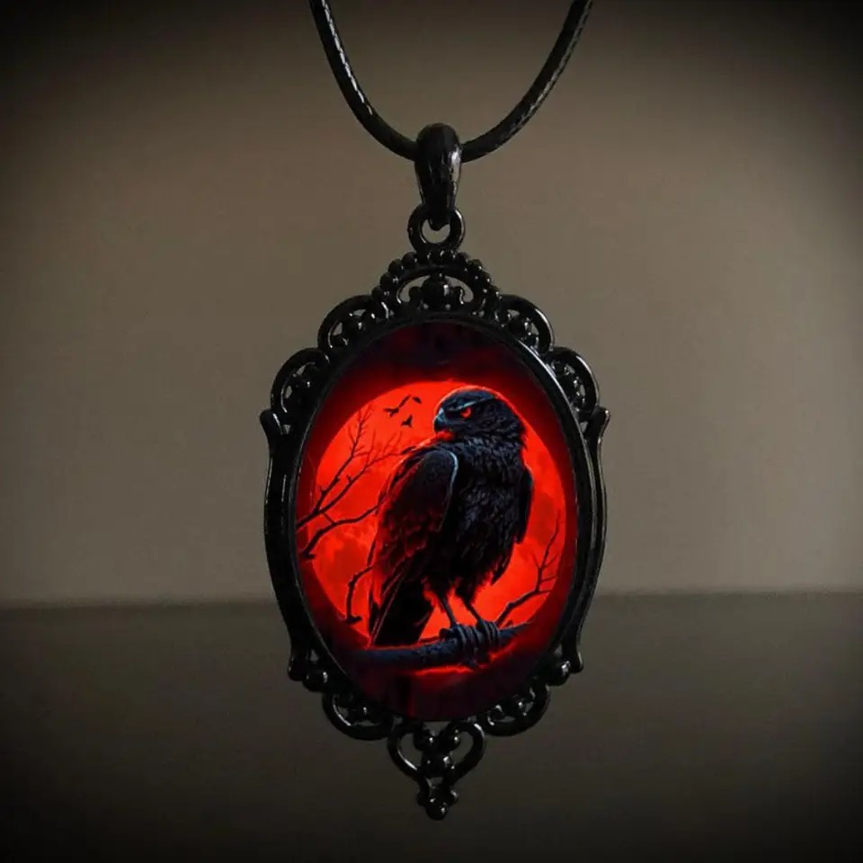 Men'S Vampire Accessories - Gotycka sowa wampirów Naszyjnik Cameo Kobiety