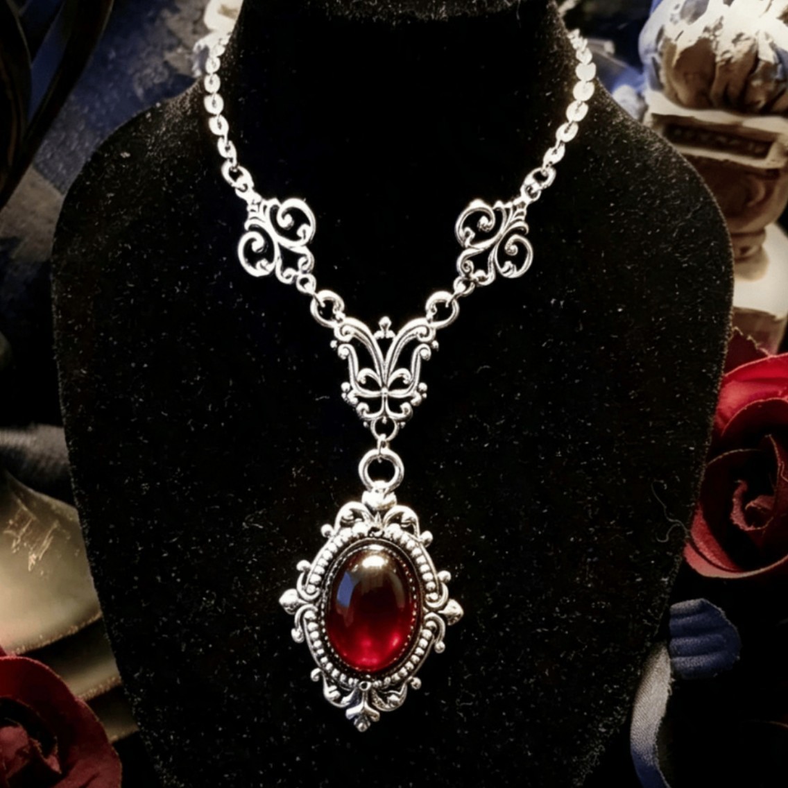 Men'S Vampire Accessories - Naszyjnik z kameą wampira, Kamea Krwi,