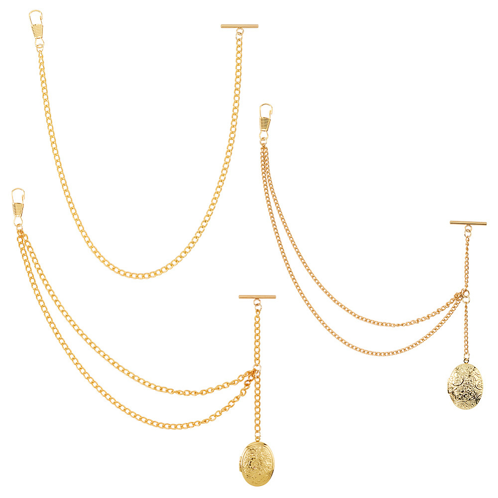 Men Accessories Locket - Złoty owalny medalion z mosiądzu w
