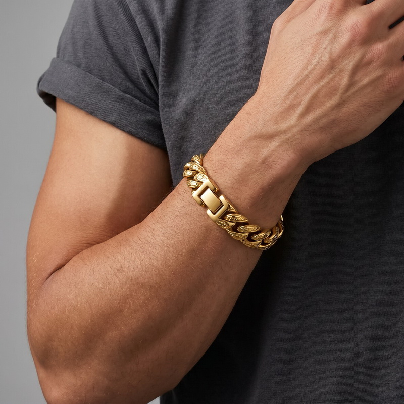Men'S Accessories Hand Bands - Męska bransoletka, 13 mm szeroka, ze