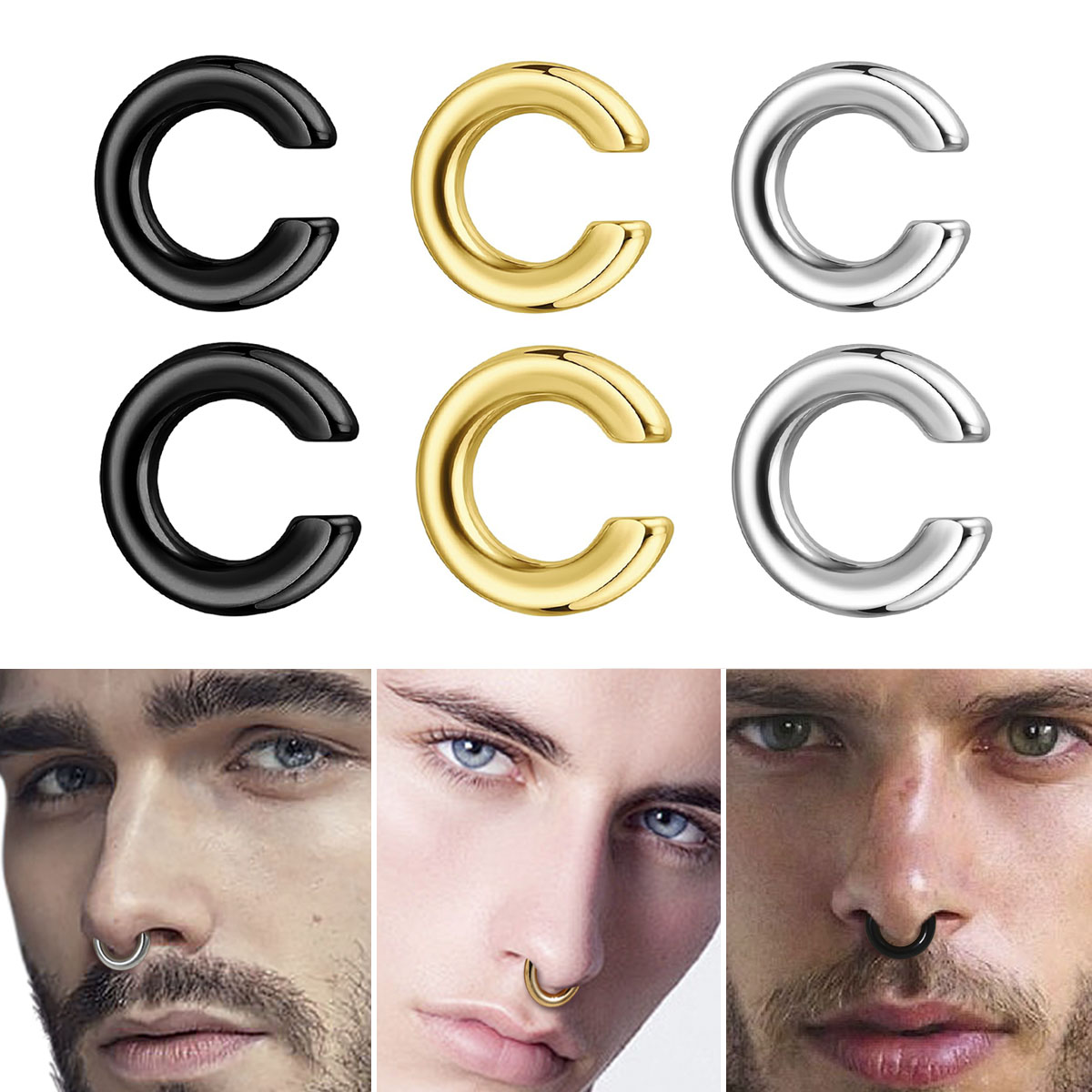 Men Accessories Earrings - 1 szt. Przesadny w kształcie litery