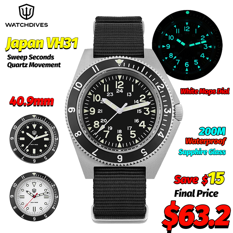 Men'S Accessories And Jewelry - Zegarek kwarcowy Watchdives WD1972, szafirowe szkło,