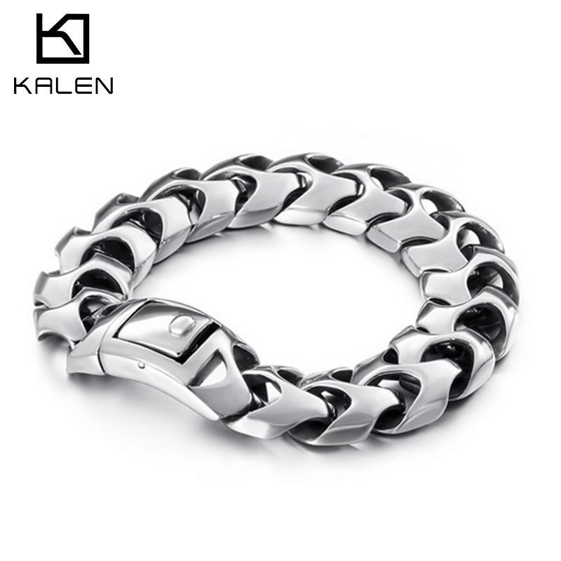 Men Accessories Bd - KALEN wysoka polerowana bransoletka w kształcie