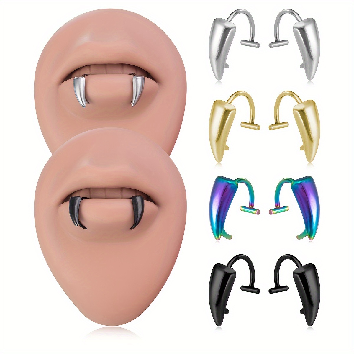 Men'S Vampire Accessories - 1Pair ze stali nierdzewnej wampire kły
