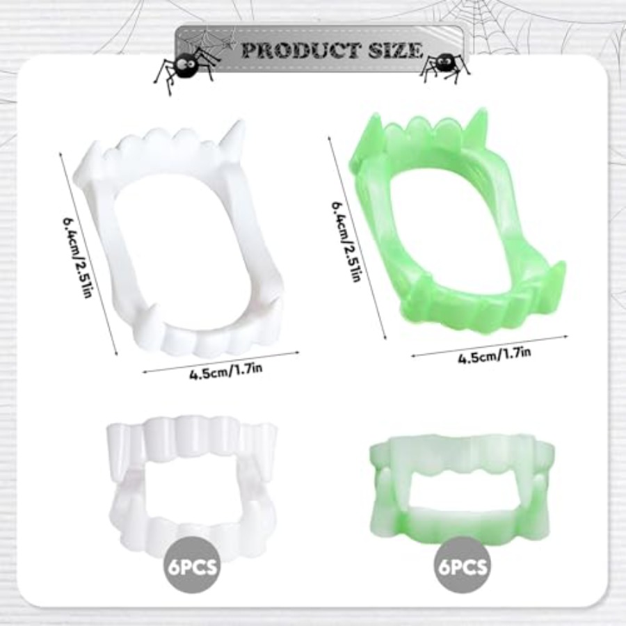12 szt. Halloweenowe Białe Zęb – Men'S Vampire Accessories recenzja i cena