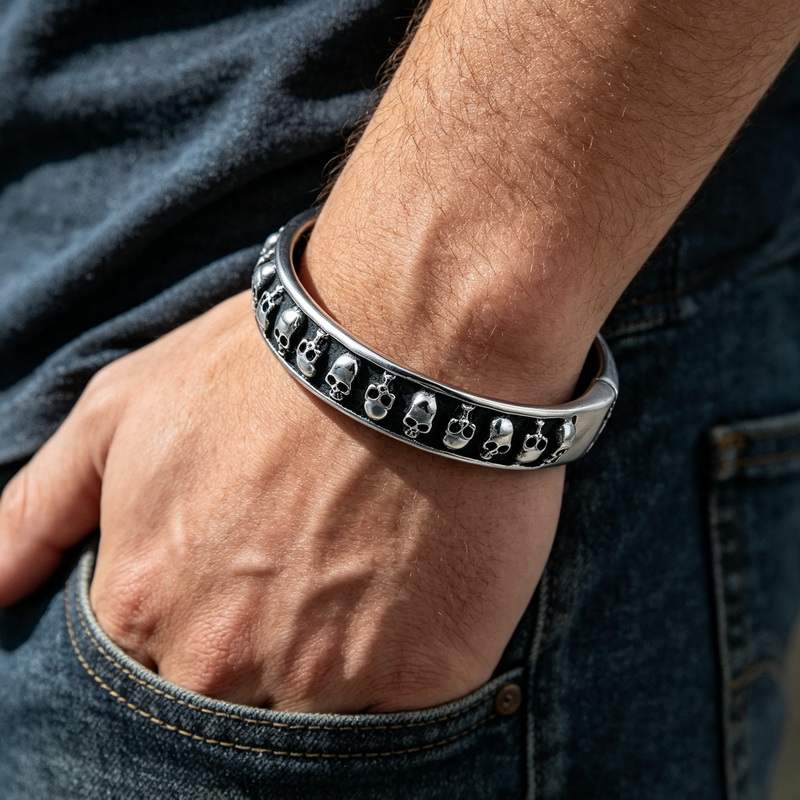 Gotycka czaszka Hip Hop Punk C – Men Accessories Bd recenzja i cena
