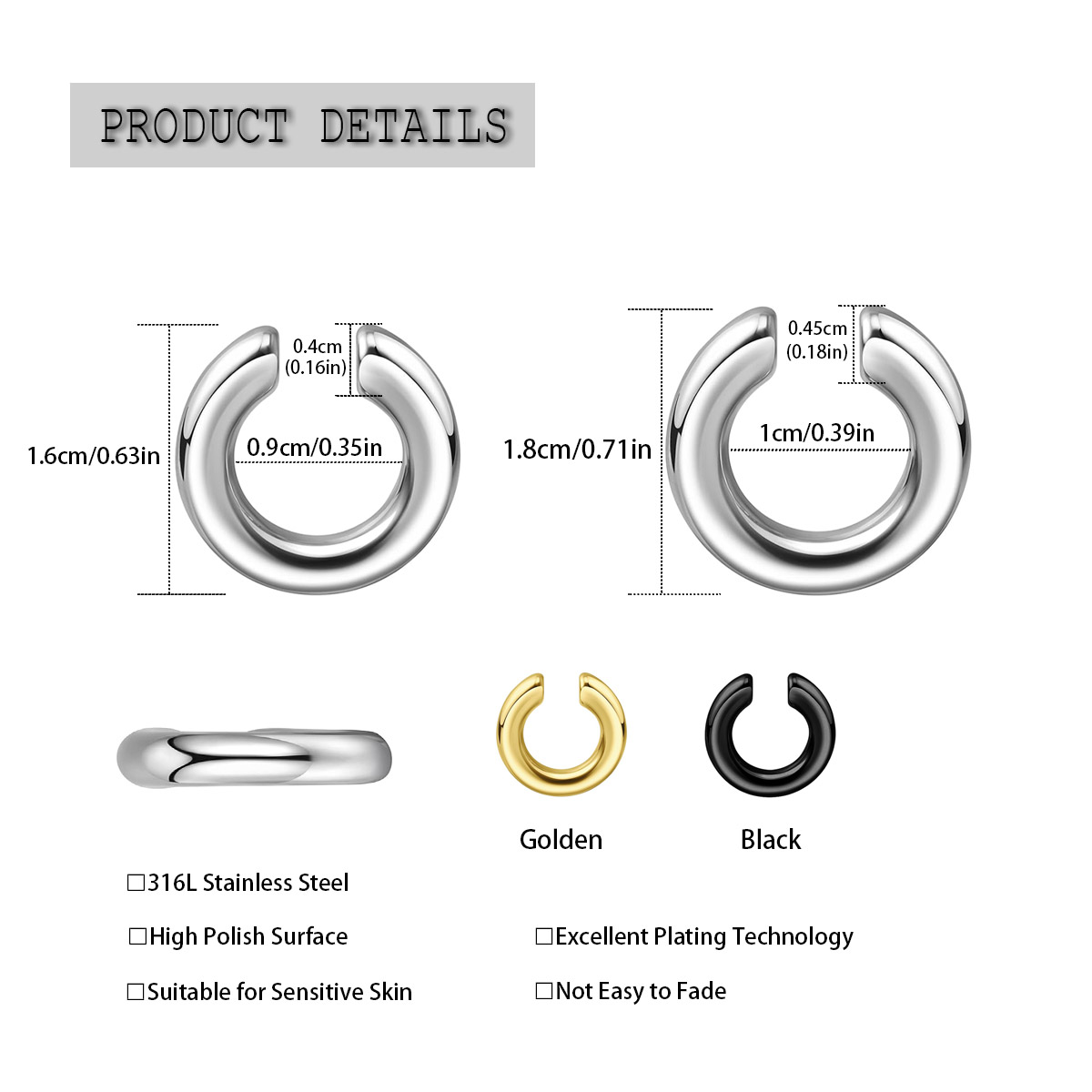 1 szt. Przesadny w kształcie l – Men Accessories Earrings recenzja i cena